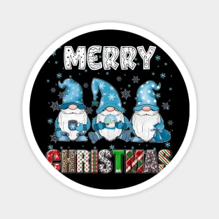 Merry Christmas Gnome Family Funny Xmas Tree Women Men Kids Magnet